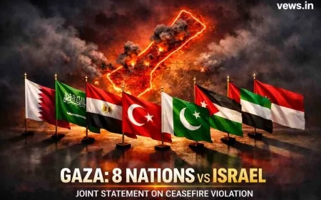 Gaza Ceasefire: इजरायल के खिलाफ 8 देशों का कड़ा रुख, युद्धविराम उल्लंघन पर जारी किया संयुक्त बयान